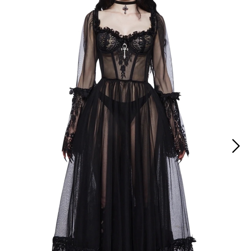 NWT Black Widow Dance with Death with Red lace Dress - Picture 2 of 12